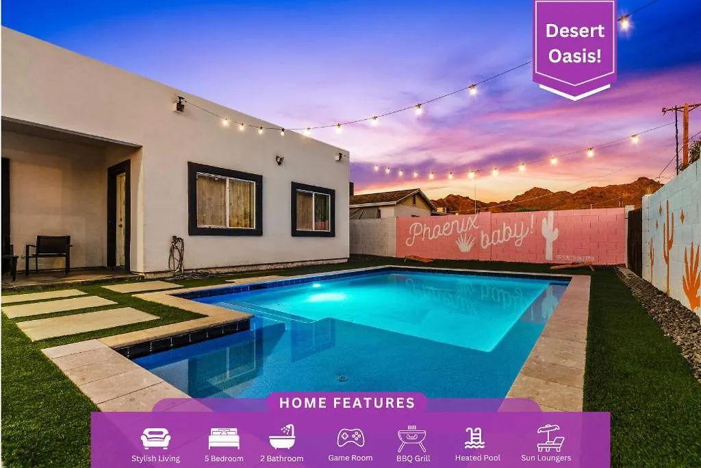Heated Pool Game Room, Mountain Views Phoenix
